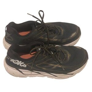 Hoka One One Running Race Clifton 3 Black & Gold Shoes Mens 10